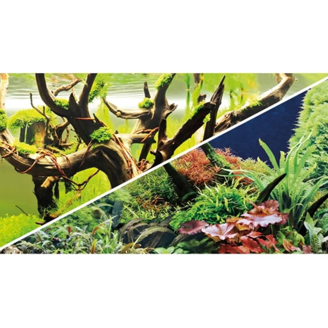 Hobby Akvariebaggrund Wood Island / Green secret (50 cm høj) 120 cm
