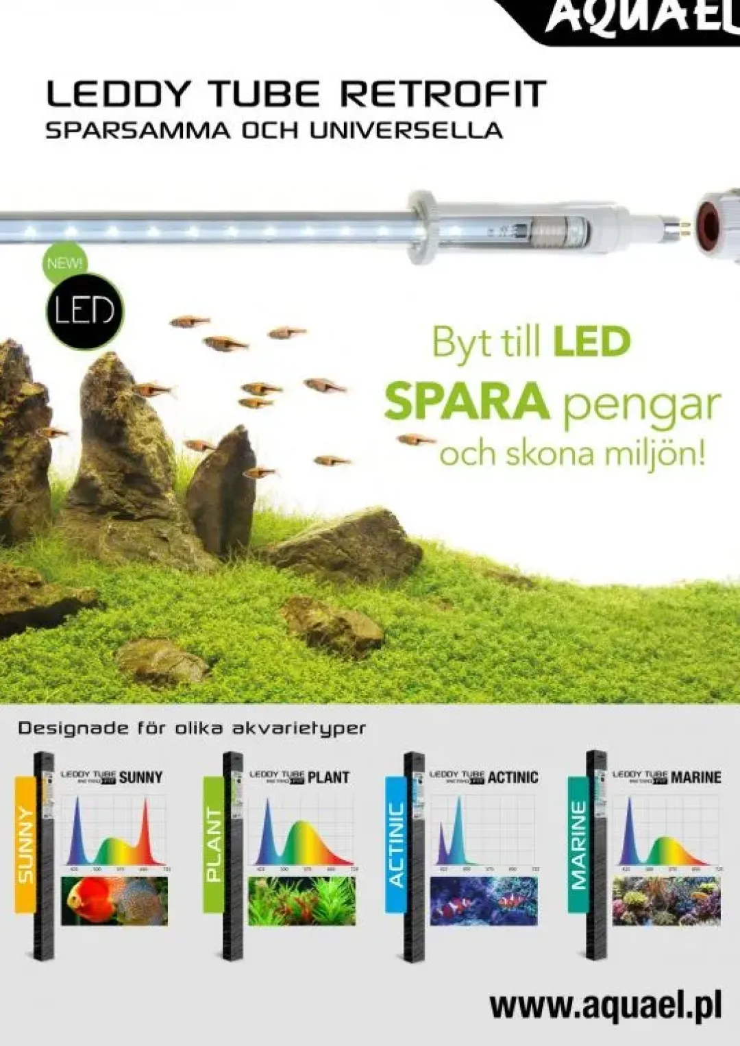 Aquael Leddy Tube RetroFit ACTINIC 18 W 115-120 cm