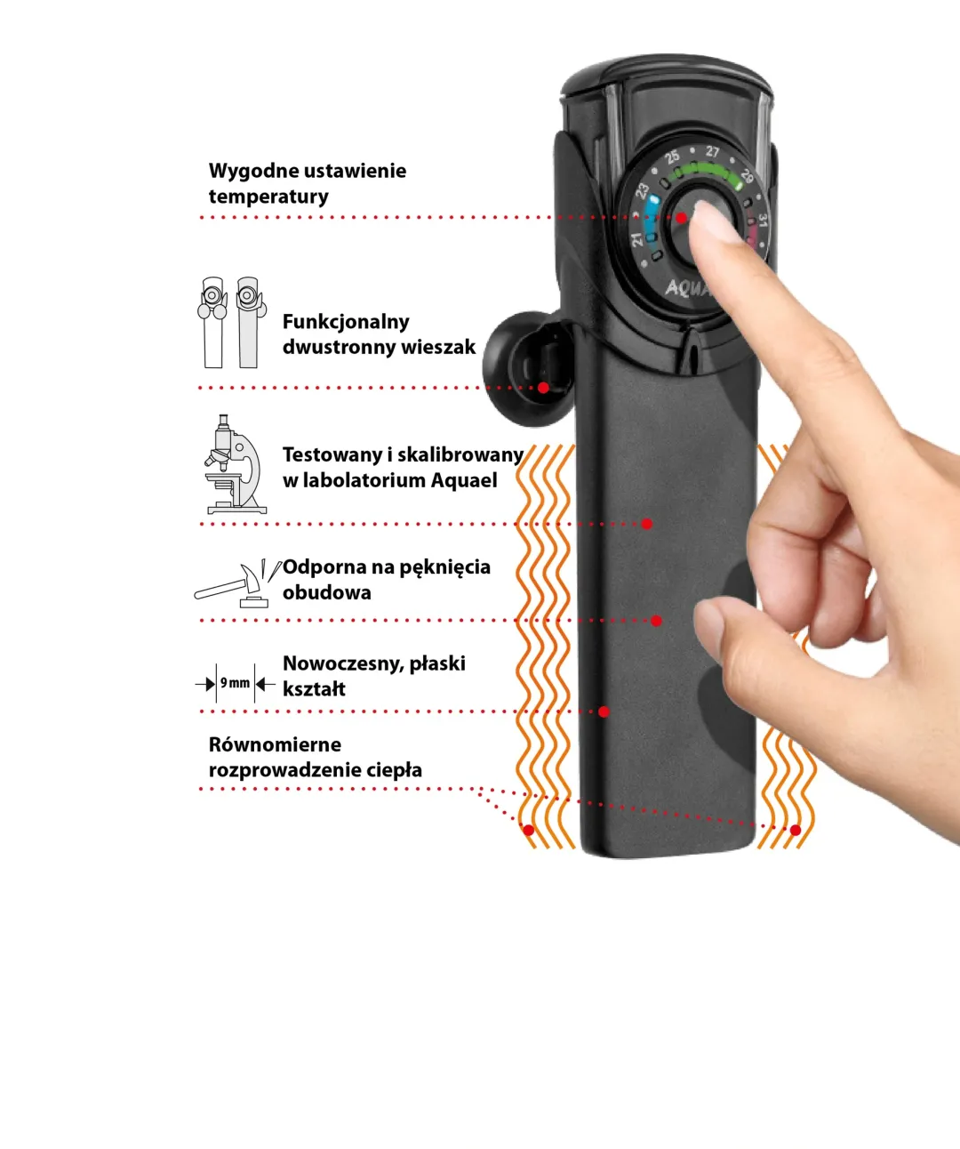 Aquael Ultra heater 50 W Dag og Nat Varmelegeme