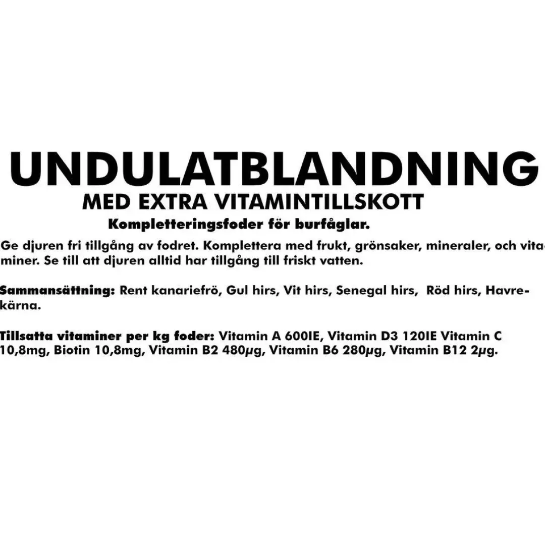MiniZoo Bello Undulatfoder med Vitamintilskud 4 kg