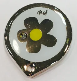 MiniZoo Blomst hundetegn med diamant hvid