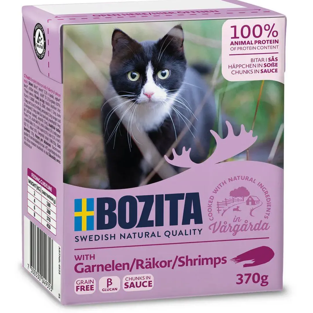 Bozita - Swedish natural quality Bozita Kattefoder Bidder i Sovs med Rejer 370 gram