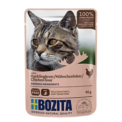 Bozita - Swedish natural quality Bozita Kattefoder pose 85g kyllingelever gele