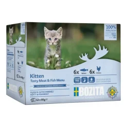 Bozita - Swedish natural quality Bozita Kitten Kød & Fisk i sovs 12 x 85 g - laks og kylling til killinger