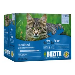 Bozita - Swedish natural quality Bozita Sterilised Kød i sovs 12 x 85 g - rensdyr, kylling og kalkun