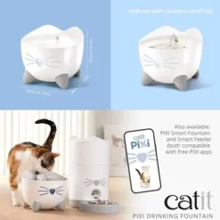 Catit Pixi Drikkefontæne i Hvid med Rustfrit stål