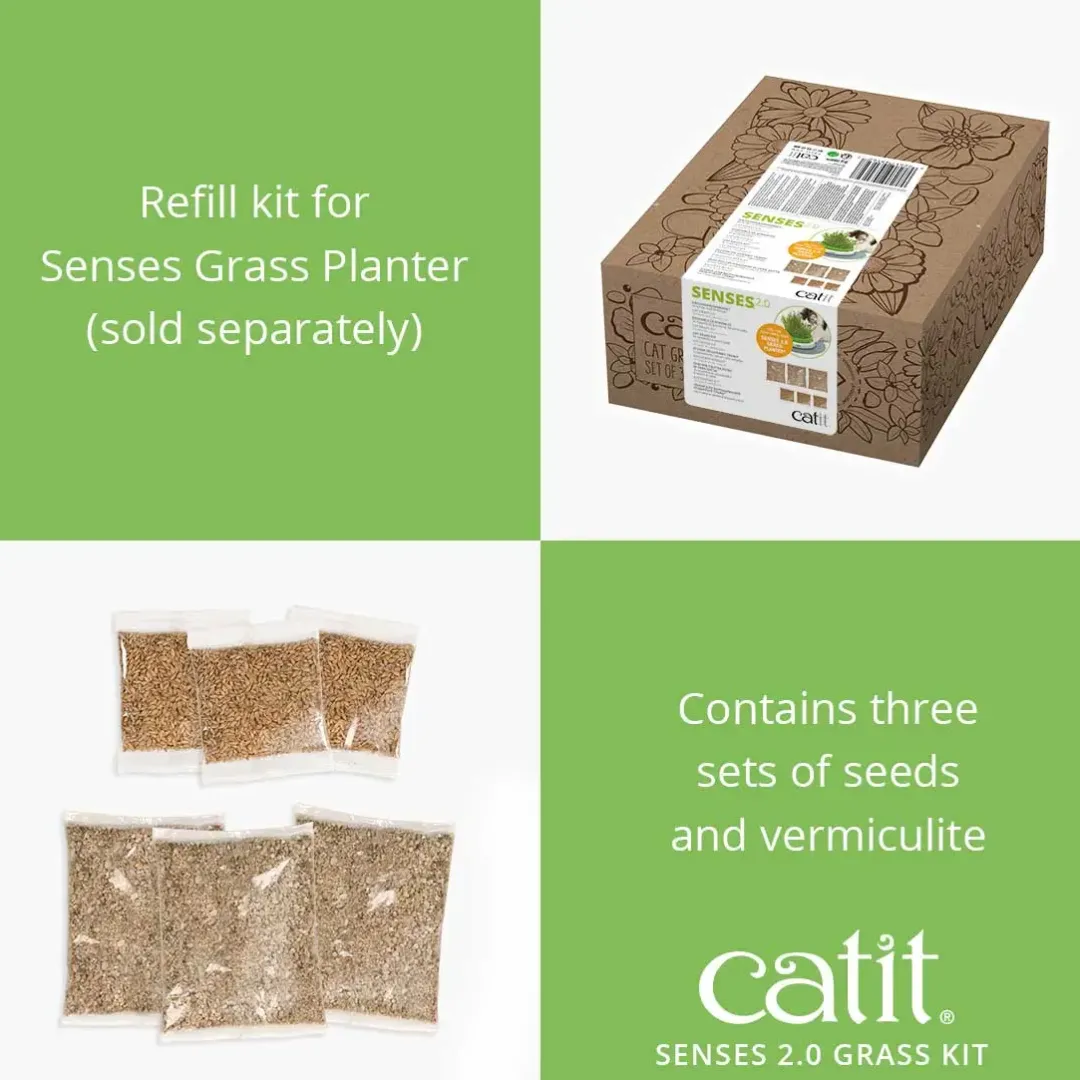 Catit Senses 2.0 Kattegræs Refill Kit sæt med 3 stk.