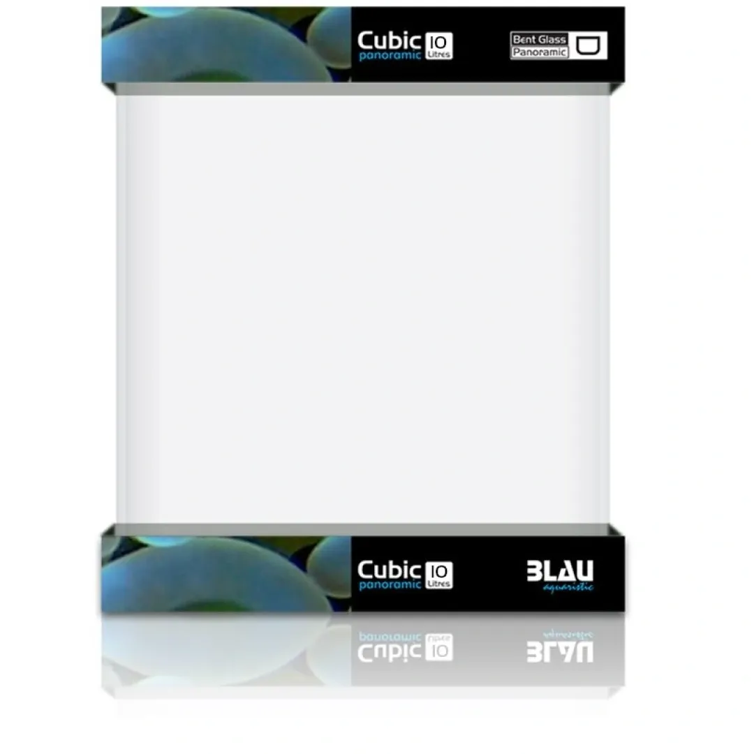 Blau - Aquaristic CUBIC Panorama Nano Akvarium 10 L