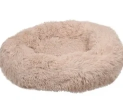 Flamingo Cushion Krems fluffy rund hundeseng small beige
