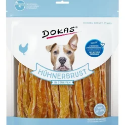 Dokas Premium Hunde og Kattesnacks Dokas Kyllingebryststrimler 500 g - naturlige hundesnacks i stor pose