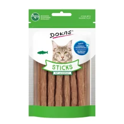 Dokas Premium Hunde og Kattesnacks Dokas Sticks med laksefilet 30 g - naturlige kattegodbidder