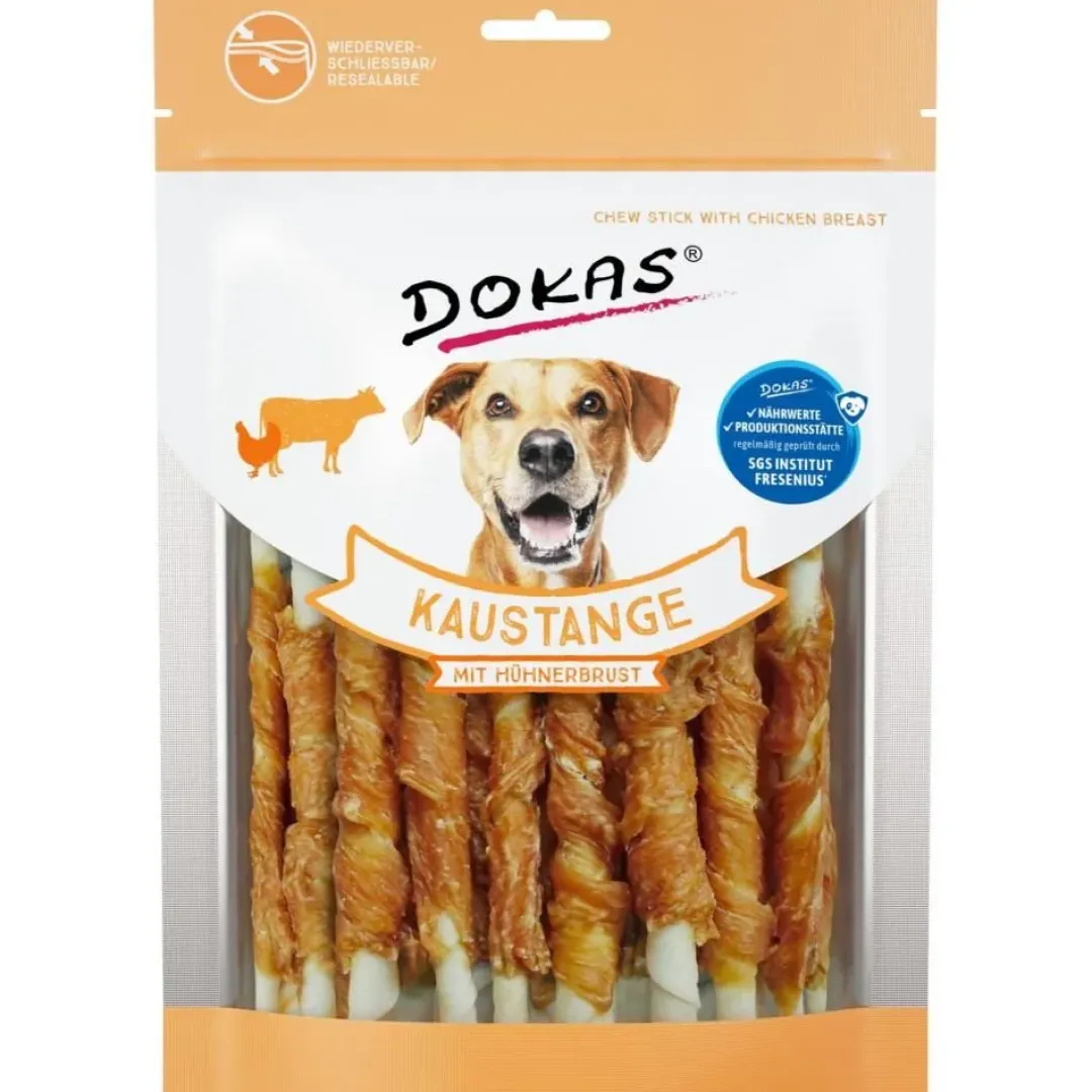 Dokas Premium Hunde og Kattesnacks Dokas Tyggepinde med kyllingebryst 200 g - naturlige tyggeben til hunde