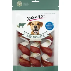 Dokas Premium Hunde og Kattesnacks Dokas Tyggespiral med andebryst 3 stk 110 g - naturlige tyggeben