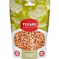 Ficcaro Katte og Hundesnack FICCARO Hundesnack Kalkun & Kylling Bites - kalkun og kylling i små bidder 100 g