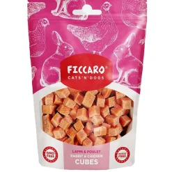 Ficcaro Katte og Hundesnack FICCARO Hundesnack Kanin & Kylling Cubes - lækre tern med kanin og kylling til hunde 100 g
