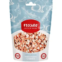 Ficcaro Katte og Hundesnack FICCARO Hundesnack Kanin & Sej Cubes - tern af kanin og sej 100 g
