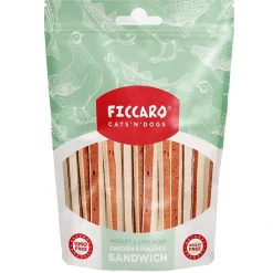 Ficcaro Katte og Hundesnack FICCARO Hundesnack Kylling og sej Sandwich 100 g - lækre hundesnacks