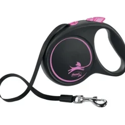 Flexi Hundesnor Flexi Black Design bånd M 5 meter 25 kg pink
