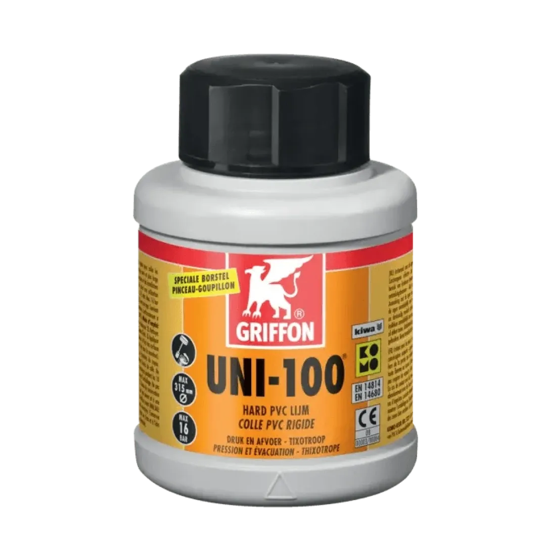 PVC Griffon UNI-100 lim ( rørlim) med pensel 500 gram