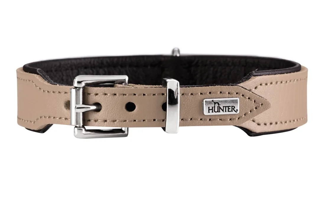 Hunter Basic halsbånd str.55 Stone - 41,0-49,0 cm