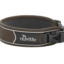 Hunter Divo Hundehalsbånd L 45-55 Brun/Grå - justerbart hundehalsbånd (45-55 cm, B 4,5 cm)