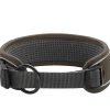 Hunter Divo Hundehalsbånd M 35-45 Brun/Grå - justerbart hundehalsbånd (35-45 cm, B 4,5 cm)