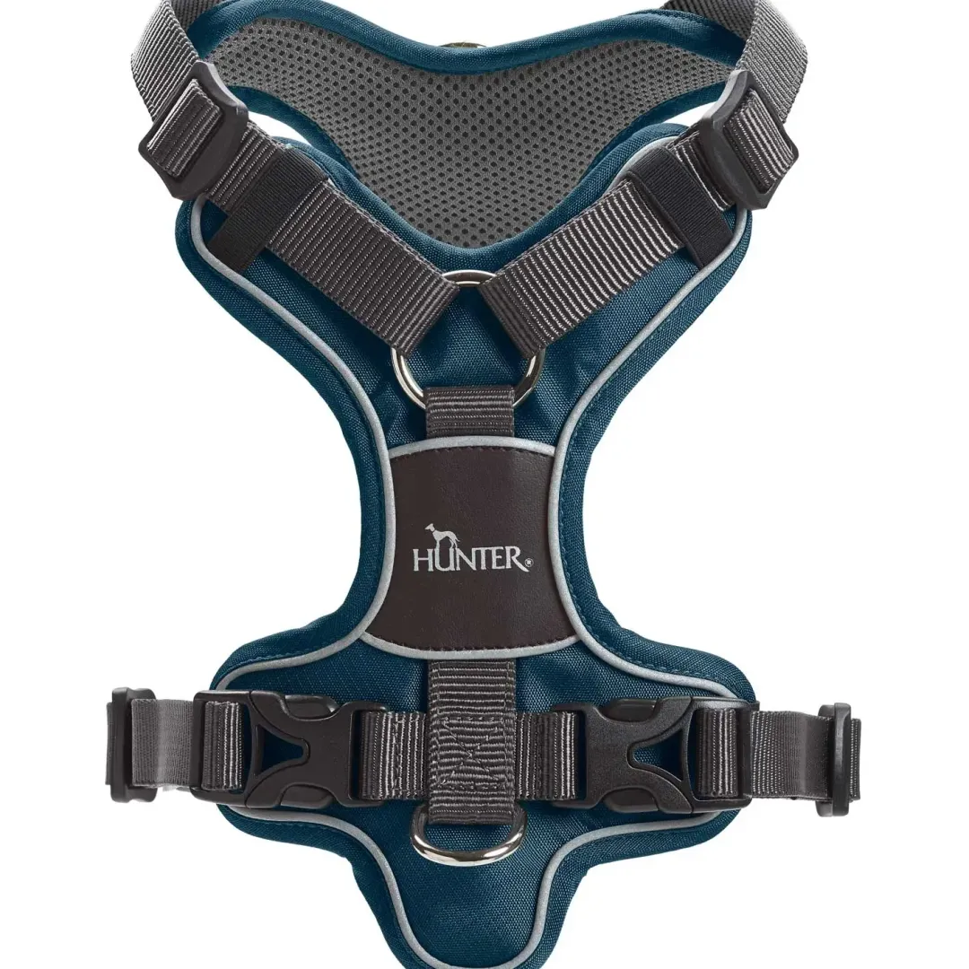 Hunter Divo hundesele S petrol/grå just mave 45-56 cm - Fleksibel kontrol og komfort i balance