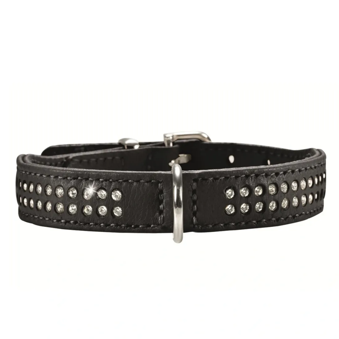 Hunter halsbånd diamond petit 24 sort - 17-21 cm