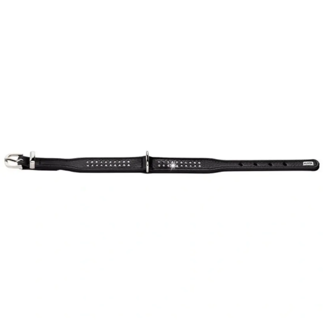 Hunter Halsbånd Diamond Petit 30 Sort - 23-27 cm