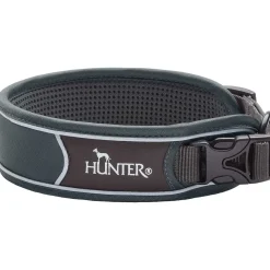 Hunter Halsbånd Divo L Grå/Grå - justerbart hundehalsbånd (45-55 cm, B 4,5 cm)