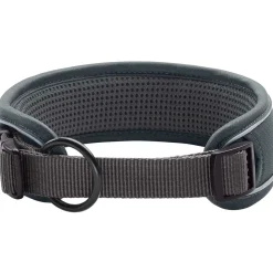 Hunter Halsbånd Divo L Grå/Grå - justerbart hundehalsbånd (45-55 cm, B 4,5 cm)