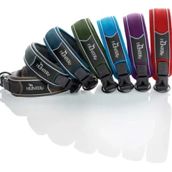 Hunter Halsbånd Divo M Rød/Grå - justerbart hundehalsbånd (35-45 cm, B 4,5 cm)