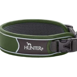 Hunter Halsbånd Divo S Grøn/Grå - justerbart hundehalsbånd (25-35 cm, B 4 cm)