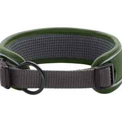 Hunter Halsbånd Divo XL Grøn/Grå - justerbart hundehalsbånd (55-65 cm, B 5,5 cm)