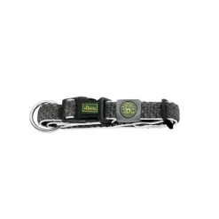 Hunter hunde halsbånd Hilo Antracit L-XL - justerbart hundehalsbånd (40-60 cm, B 3,2 cm)