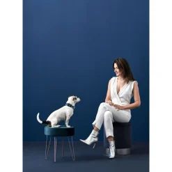 Hunter hunde halsbånd Hilo Blå L-XL - justerbart hundehalsbånd (40-60 cm, B 3,2 cm)
