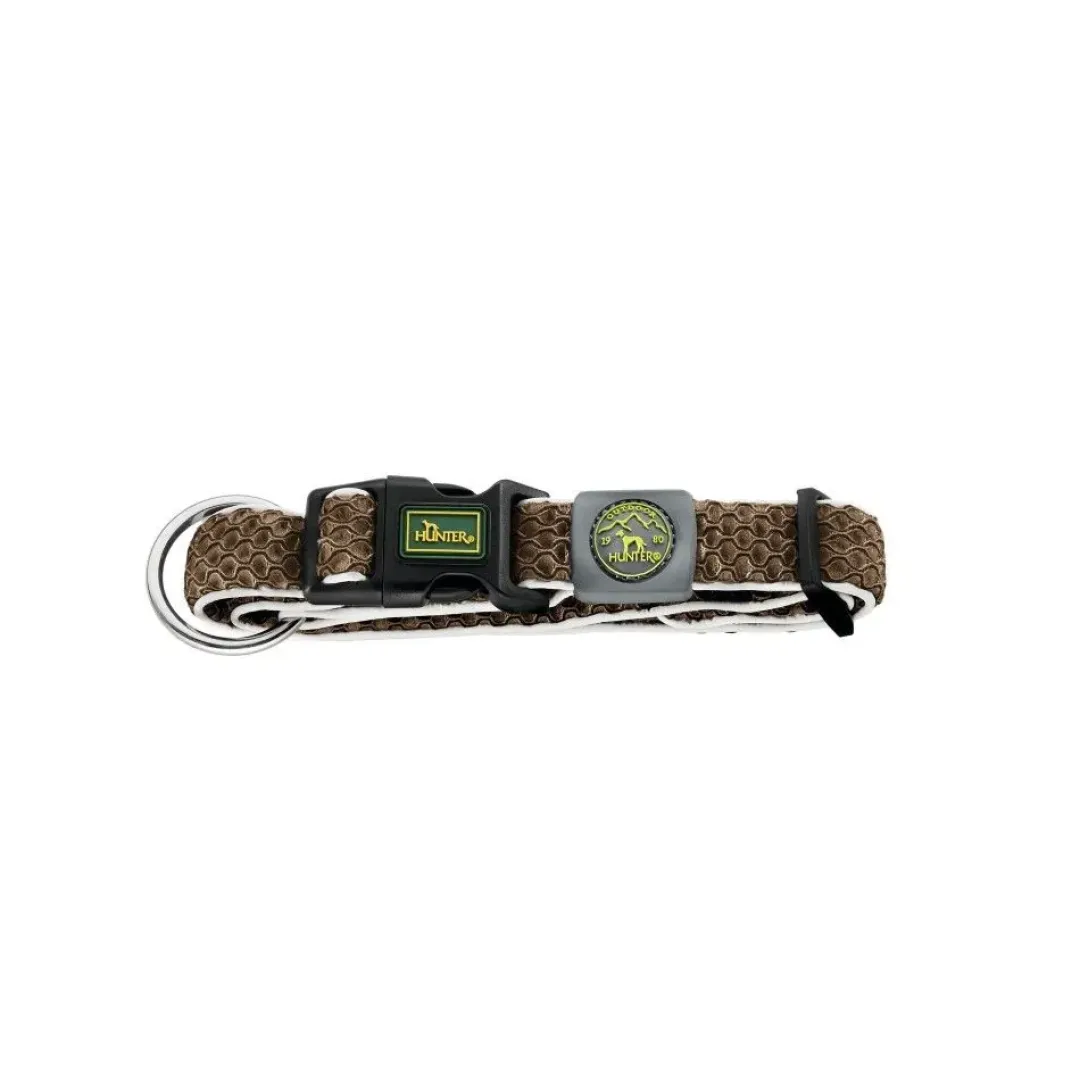 Hunter hunde halsbånd Hilo Brun XL - justerbart hundehalsbånd (45-70 cm, B 3,8 cm)