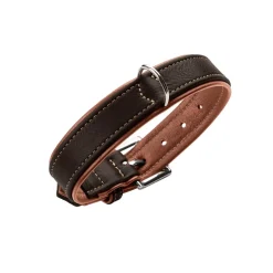 Hunter Hundehalsbånd læder Canada Elg Str.30 Sort/Cognac - 21-25 cm