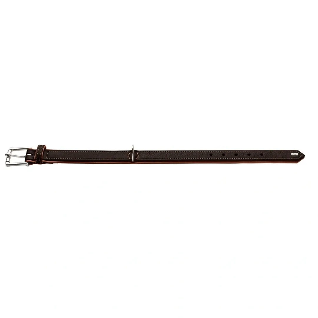 Hunter Hundehalsbånd læder Canada Elg Str.65 Sort/Cognac - 50-56 cm