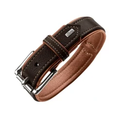 Hunter Hundehalsbånd læder Canada Elg Str.65 Sort/Cognac - 50-56 cm