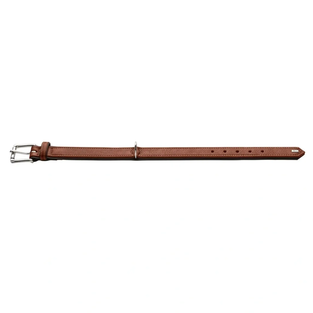 Hunter Hundehalsbånd læder Canada Elg Str.45 Cognac/Sort - 33-39 cm