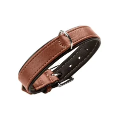 Hunter Hundehalsbånd læder Canada Elg Str.55 Cognac/Sort - 42-48 cm