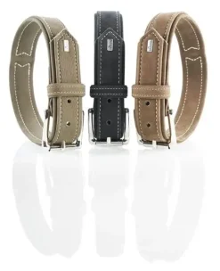 Hunter Hunting halsbånd str.50 Oliven - justerbart hundehalsbånd (37 - 43 cm., B 2,8 cm.)
