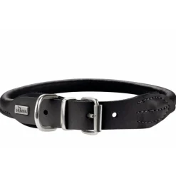 Hunter rundsyet elghalsbånd sort 55 cm - justering 46-51 cm til store hunde