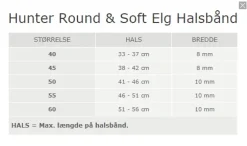 Hunter rundsyet elghalsbånd sort 60 cm - justering 51-56 cm komfort til store hunde