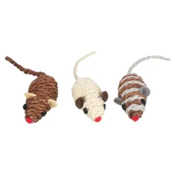 MiniZoo Jolly Paw Sisal Mus kattelegetøj 3 stk. - Naturlig kradseleg og jagtinstinkt