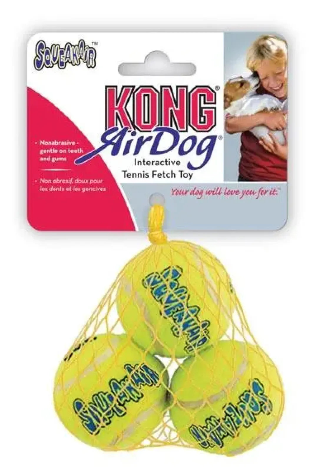 Kong Tennisbold Small 3-pak med pivlyd - slidstærke bolde til små hunde