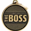 My Family Hundetegn cirkel stor The Boss guld