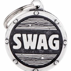 My Family Hundetegn cirkel stor Swag sølv