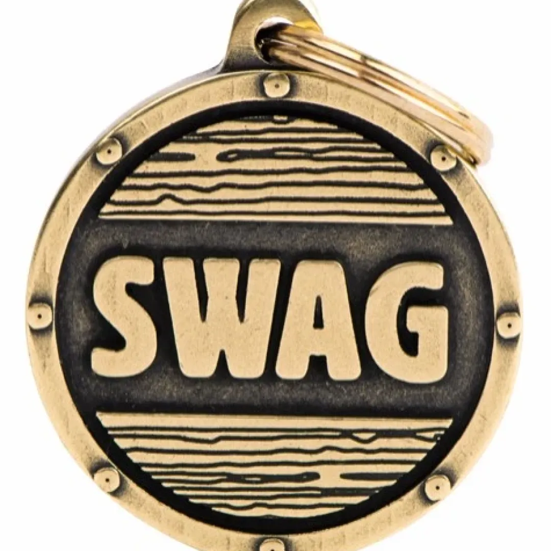 My Family Hundetegn cirkel stor Swag guld